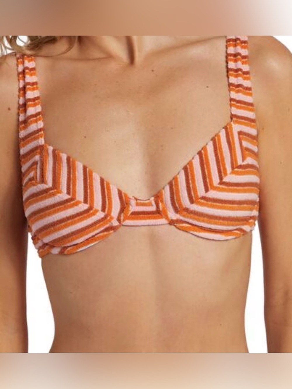 BillaBong Tides Terry Tyler Underwire Bikini Top Xsmall Stripes